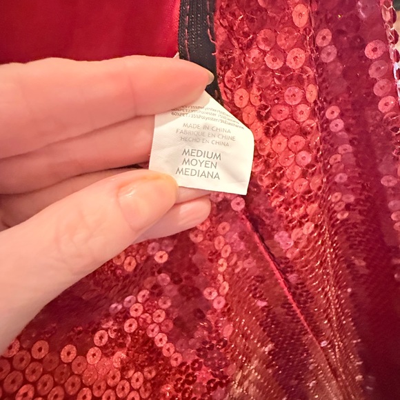 Elegant Red Sequin Dress Size M - Picture 3 of 3